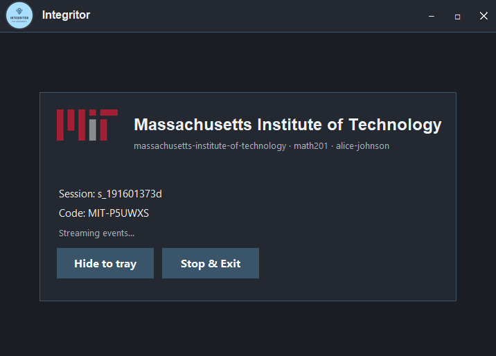 Examinee Agent Interface